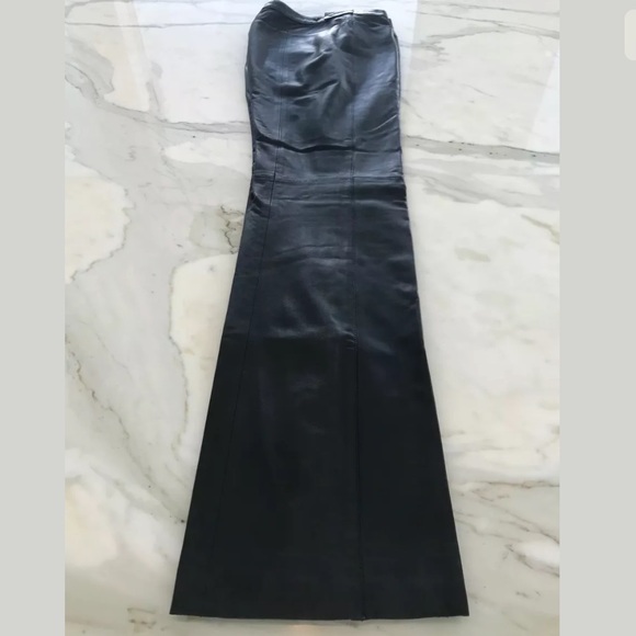 NEIL BARRETT BLACK LEATHER BOOTCUT PANTS SIZE SMALL - Picture 3 of 12